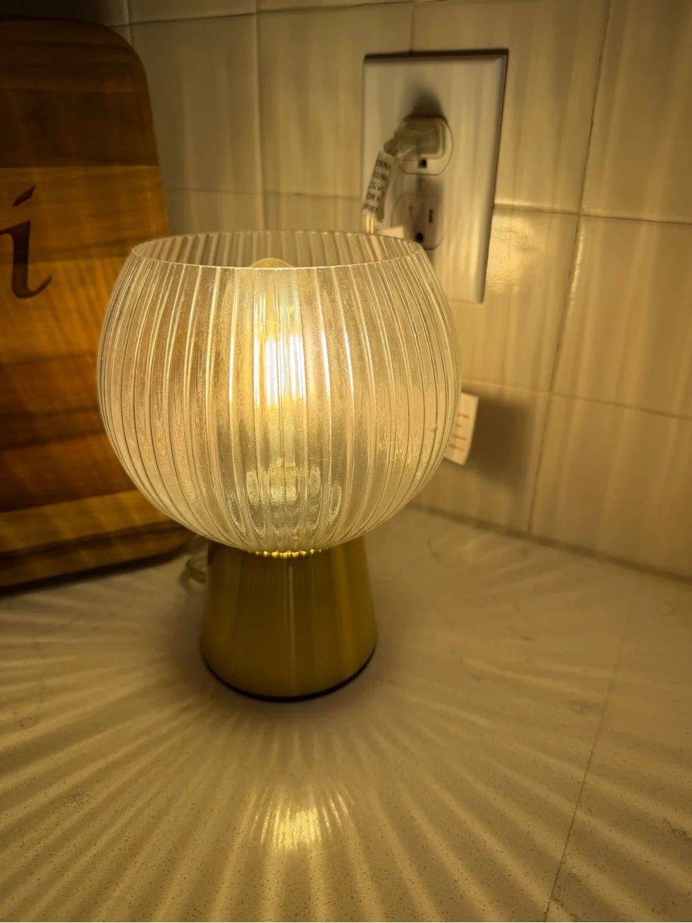 Modern Glass Globe Lamp in Gold